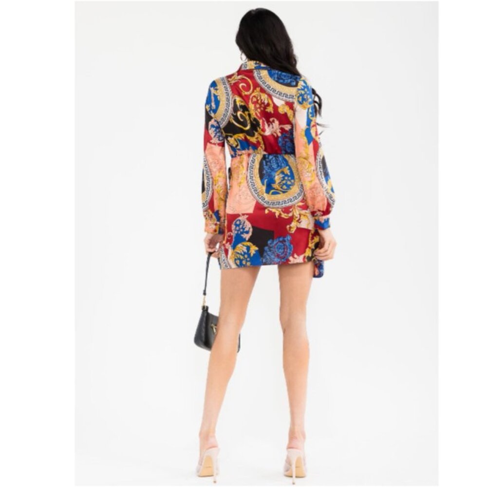 Colorful Bodycon Coloblock Patterned Mini Dress - Picture 5 of 5